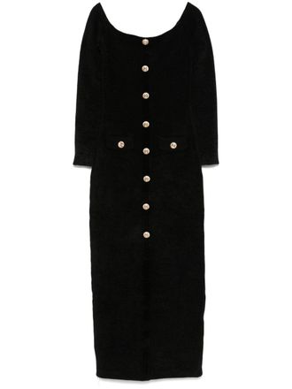 Self Portrait chenille knit maxi dress - women - Viscose/Polyamide/Polyester - S - Black