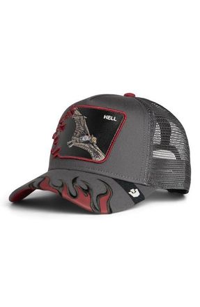 Goorin Brothers Hell Flames Embroidered Patch Trucker Hat in Oil at Nordstrom