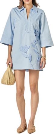 English Factory Floral Appliqu&eacute; Shift Minidress in Powder Blue at Nordstrom, Size Small