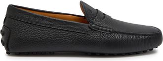 Tod's Mocassino Grained Leather Loafers - Black - 10 (IT44 / UK10)