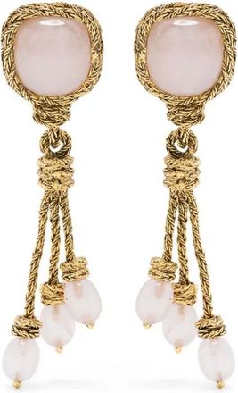 Aur&eacute;lie Bidermann Miki Rose Quartz earrings - Oro