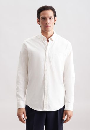 Seidensticker Flanellhemd SEIDENSTICKER, Herren, Gr. XL (43), normale &Auml;rmell&auml;ngen, beige (ecru), 100% Baumwolle, unifarben, regular fit, 2-Knopf-Manschette, Hemden 