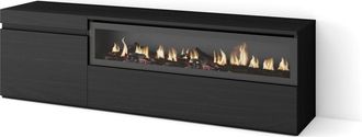 Skraut Home Skraut Home - Mueble Tv, Televisi&oacute;n, Muebles De Sal&oacute;n, Almacenaje, 150x45x35cm, Para Tv Hasta 65, Chimenea El&eacute;ctrica, Estilo Moderno, Negro