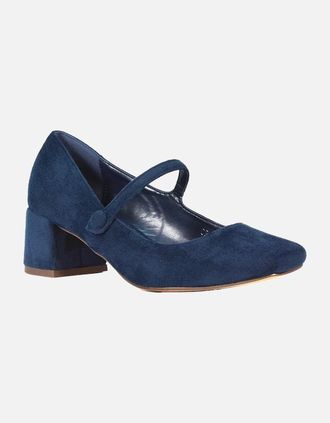 XY London Womens XY London Womens/Ladies Leneka Low Block Heel Court Shoes - Navy - Size: 4