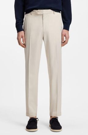 BOSS Perin Flat Front Trousers in Open Wht at Nordstrom, Size 30