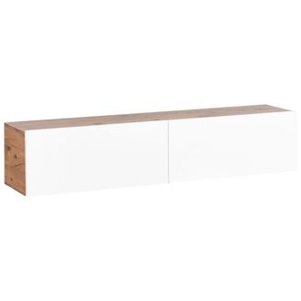 Beliani Beliani - Mueble Tv Minimalista Montado En La Pared Unidad De Almacenaje Gabinete De Melamina Tablero De Part&iacute;culas Marr&oacute;n Y Blanco Gladstone