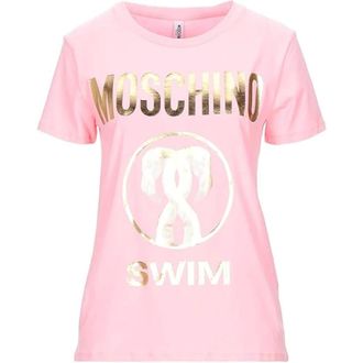 Moschino Tops, Dames, Roze, L, T-shirt Gold A1906