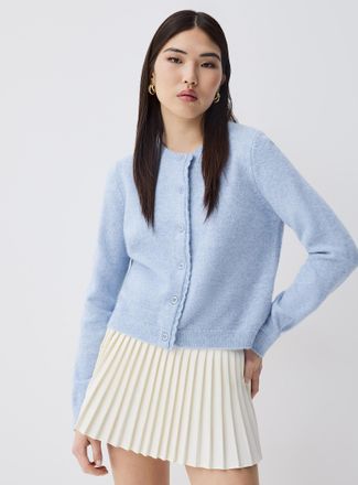 Twik Womens Scalloped trim boxy-fit Cardigan Sweater