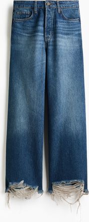 H&M Wide High Waist Ankle Jeans - Blue