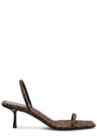 Saint Laurent Jaspe 55 Leopard-print Faille Sandals - 37 (IT37 / UK4)