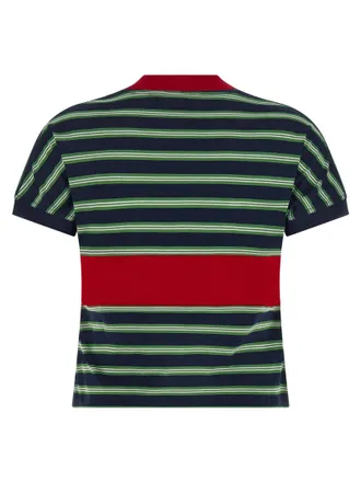 Versace Striped Intarsia Logo T-Shirt - Red