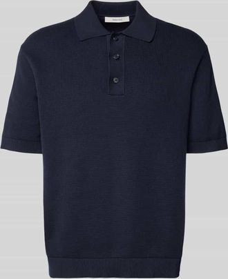 Selected Relaxed Fit Poloshirt aus reiner Baumwolle Modell DANE in Marine, Gr&ouml;&szlig;e XXL