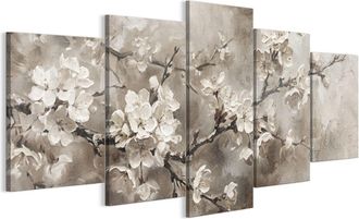 OEM Cuadro Sobre Lienzo Italiano De 100 X 50 Cm, Pent&aacute;ptico - Estilo Moderno - Flores Cuadro Sobre Lienzo Italiano De 200 X 100 Cm, Pent&aacute;ptico - Estilo Mo