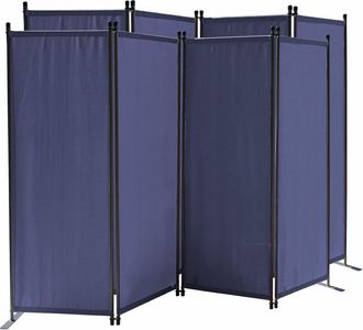 Quick-Star 2 Piezas Paravent 220 X 165 Cm Tejido Divisor De Habitaci&oacute;n Jard&iacute;n 4-partici&oacute;n Pared De Separaci&oacute;n Plegable Balc&oacute;n Pantalla De Privacidad Azul