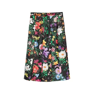 Gucci Floral Pleated Midi A-line Skirt