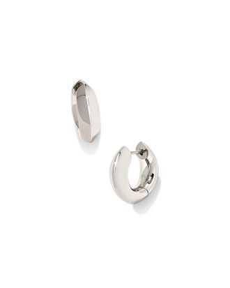Kendra Scott Womens Mikki Metal Huggie Earrings In Polished Silver