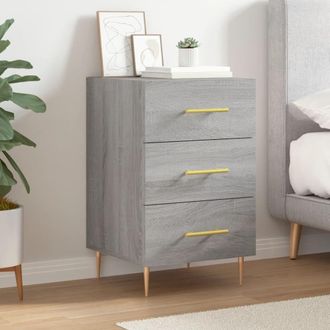 vidaXL Vidaxl - Mesita De Noche Madera De Ingenier&iacute;a Gris Sonoma 40x40x66 Cm