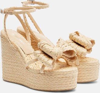 Mach & Mach Le Cadeau raffia espadrille wedges
