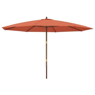 vidaXL Sombrilla De Jard&iacute;n Vidaxl Con M&aacute;stil De Madera, Terracota, 400x273 Cm