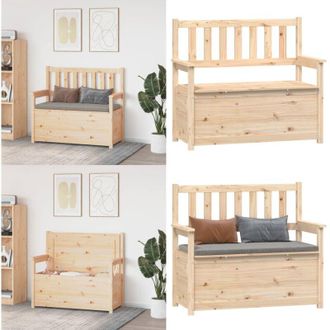 vidaXL Panca 112,5x51,5x96,5 cm in Legno Massello di Pino - Scarpiera in legno - Panca portaoggetti
