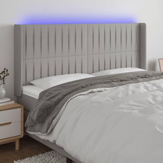 vidaXL Cabecero Con Led De Tela Gris Claro 163x16x118/128 Cm Vidaxl