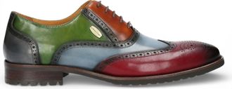 Laura Vita Lorenzo Conti Heren Brogue Oxford Schoenen Zwart Bordeauxrood Leer - Antonin 01