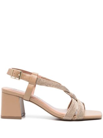 Bibi Lou 60mm Setsuko sandals - women - Rubber/Calf Leather/Fabric/Calf Leather - 40 - Neutrals