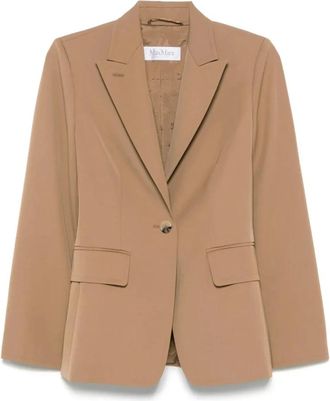 Max Mara Palchi Blazer - Dames - Blazers - Bruin - S - Leer - Jassen