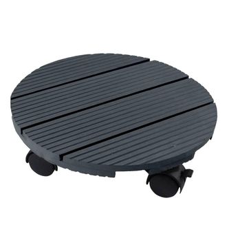 Nature Carrito Para Plantas Redondo &Oslash;30 Cm Antracita Madera