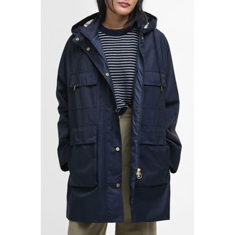 Barbour Khai Waterproof Hooded Raincoat in Dark Navy/rosemary Tartan at Nordstrom Rack, Size 16 Us / 20 Uk