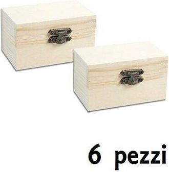 Trade Shop Trade Shop - Set 6 Scatoline In Legno Decoupage Portagioie Scatola Cofanetto 8,8x5x5,5cm