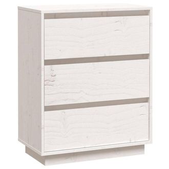 Berkfield Home Sideboard White 60x34x75 cm Solid Wood Pine | Size: 60 x 34 x 75 cm