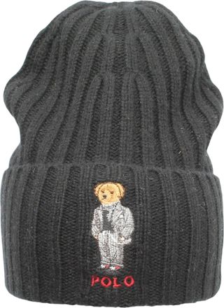 Polo Ralph Lauren Polo Bear Chalk-Stripe Knit Cuffed Beanie Hat in Navy Men Wool - OS