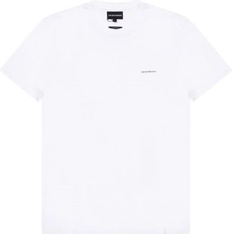Emporio Armani Logo-bedrukt T-shirt - Heren - T-shirts - Wit - S - Katoen - Tops