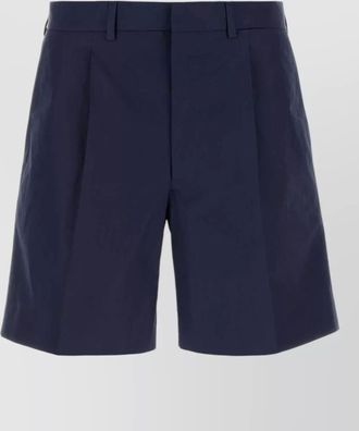 Prada poplin bermuda shorts belt loops pleats