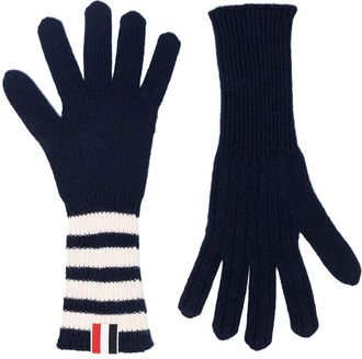 Thom Browne Rib-Handschuhe mit 4-Stab-Streifen aus Kaschmir