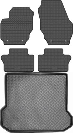 OEM Juego De Alfombrillas De Goma Para Coche Y Alfombrilla Para Maletero Para Volvo Xc70 Ii Estate (2007-2016)