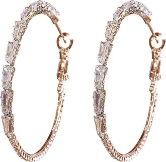 Generic Sterling Silver Hoop Earrings,Large Hoops Earrings For Women, Gold Silver Large Huggies Earrings With Diamond,Hypoallergenic Sterling Silver Hoop Earr
