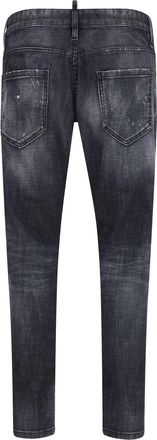 Dsquared2 Mens Slim Twist Jeans Black Cotton; Elastane