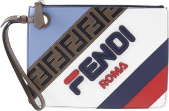 Fendi Blue Leather Clutch Bag (Pre-Owned)