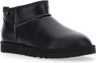 UGG Mens Ultra Mini Black Leather Boots