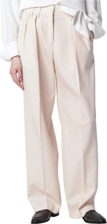 Jil Sander Wijde Broeken - Dames - Wijde Broeken - Beige - 3XS - Broeken