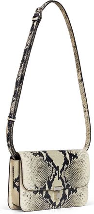 Toteme Python-Embossed Leather Crossbody Bag - Beige