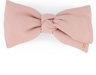 Alexandre de Paris Leather bow barette in Pink at Nordstrom