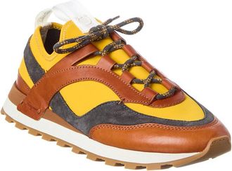 Ferragamo Ferragamo Indy Leather & Suede-Trim Sneaker