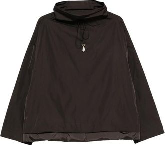 Carven Pearl-pendant Funnel-neck Raincoat