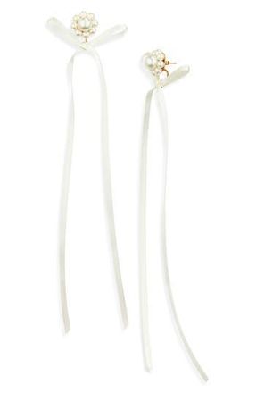 Simone Rocha Ribbon Bow Drop Earrings in Pearl at Nordstrom Rack
