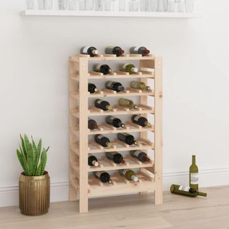 Berkfield Home Wine Rack 61.5x30x107.5 cm Solid Wood Pine in Brown