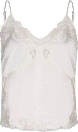 Dante6 Ligne Lace Camisole Top - Dames - Tops - Beige - Maat: L Satijn