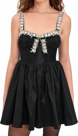 For Love & Lemons Emalie Taffeta Mini Dress In Black